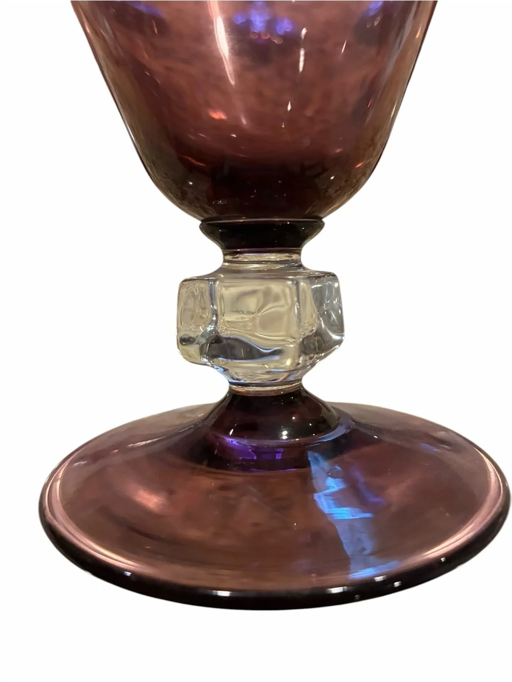 Set of 6 Vintage Bryce Wilmington Amethyst colored Smoke-Tinted Wine Goblets